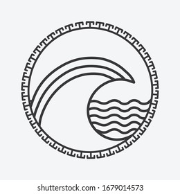 Round water logo icon for corporate use