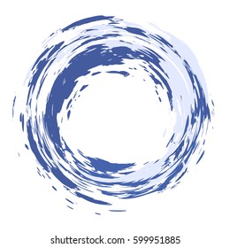 Round watercolor abstract template frame. Paint stains in the shape of a circle. Vector illustration.