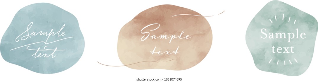 Round watercolor background with curves.
This is a stone-like shape.