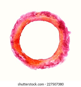 Round watercolor frame. 