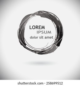  Round watercolor frame. Vector
