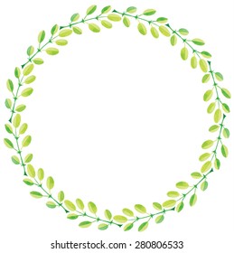 Round watercolor hand drawing frame for design invitations and cards