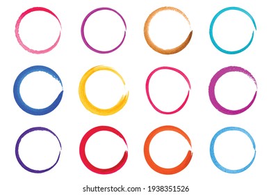 Round watercolor shape vector illustration isolated on white