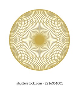 Round watermark guilloche pattern design element