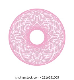 Round watermark guilloche pattern design element