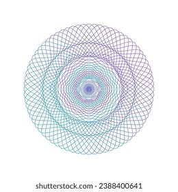 Blue Mandala Spirograph Art Pattern Design Rosette Art Print by