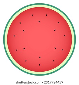 Round watermelon cross-section illustration design.