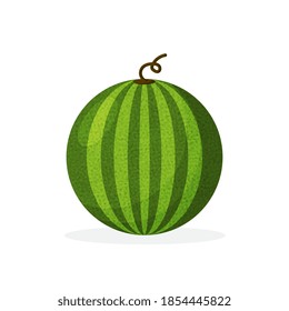 Icono vectorial de la sandía redonda aislado en fondo blanco. Ilustración del vector