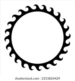 Round wave border frame maori design black and white