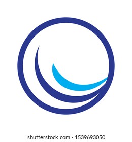 round wave icon logo vector