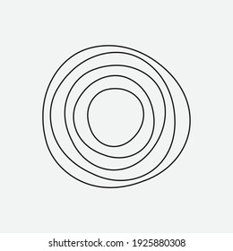 Round wave logo concept minimal line vector