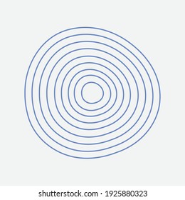 Round wave logo concept minimal line vector