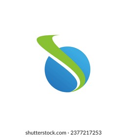 Round wave nature logo vector image
