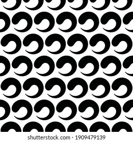 Round Wave Pattern, abstract  ocean harmony monochrome black pattern. Great for mobile app, web design, banner, game etc.