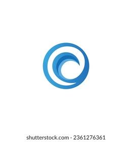 Round wave water sign logo vector image
