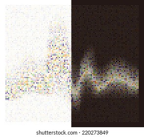 Round waveform background. Colorful halftone vector sound waves. You can use in club, radio, pub, party, DJ, concerts, recitals or the audio technology advertising background.