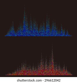 Round waveform background. Colorful halftone vector sound waves. You can use in club, radio, pub, party, DJ, concerts, recitals or the audio technology advertising background.