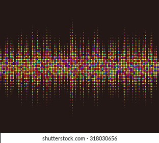 Round waveform background. Colorful halftone vector sound waves. You can use in club, radio, pub, party, DJ, game, recitals or the audio technology advertising background. 