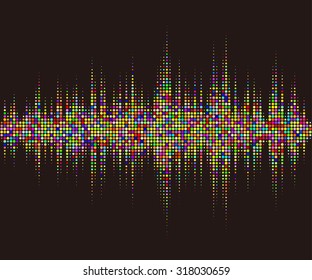 Round waveform background. Colorful halftone vector sound waves. You can use in club, radio, pub, party, DJ, game, recitals or the audio technology advertising background. 
