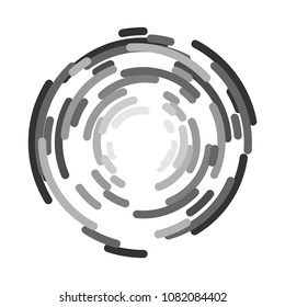 Round waves. Damping oscillation abstract vector illustration
