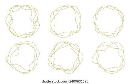 Round wavy wreath, highlighter, frame.