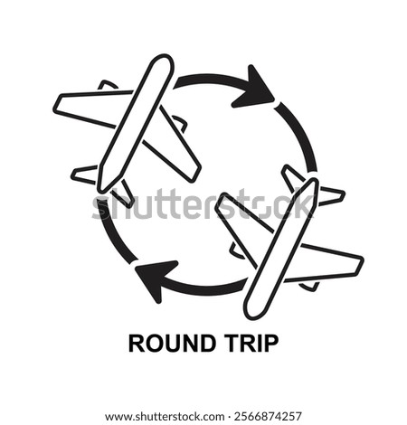 Round way trip icon isolated on background vector illustration.