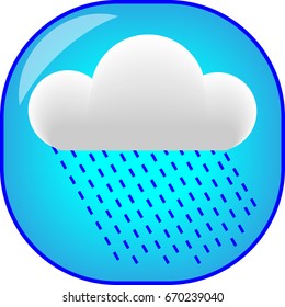 Round weather icon representing downfall weather