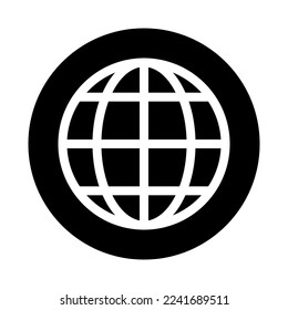 Round web browser silhouette icon. Internet. Vector.