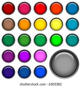round web buttons with different shiny colors