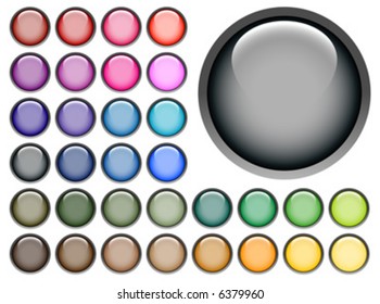 round web buttons with different shiny colors