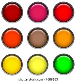 round web buttons with different shiny colors
