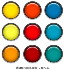 round web buttons with different shiny colors