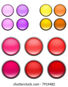 round web buttons with different shiny colors