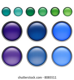 round web buttons with different shiny colors