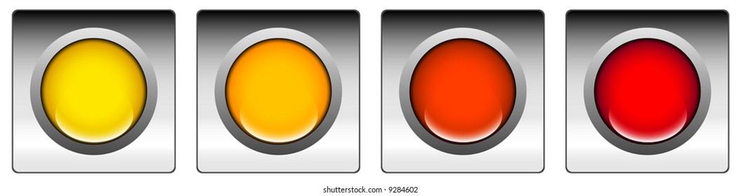 round web buttons with different shiny colors