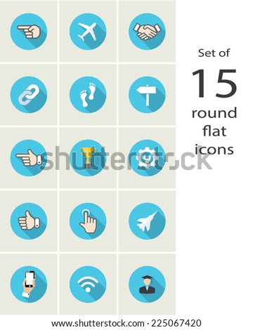 round web icons. vector design elements set. eps10