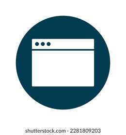Round web window icon. Vector.