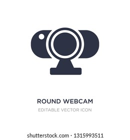 round webcam icon on white background. Simple element illustration from Computer concept. round webcam icon symbol design.