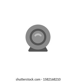 Round webcam icon in trendy design style. round webcam icon isolated on white background. round webcam vector icon simple and. Modern flat symbol for web site