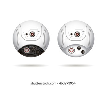 round webcam isolated on a white background