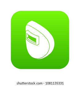 Round welding mask icon green vector isolated on white background