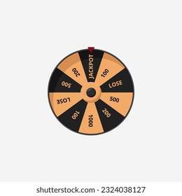 Round wheel of fortune. Gaming luxury symbol of good luck with winning premium prizes and jackpot with random risk and vector gambling
