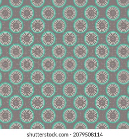 Round wheels vector seamless repeat pattern print