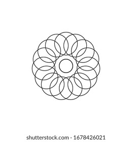 round whit mandalas icon. geometrical symbol