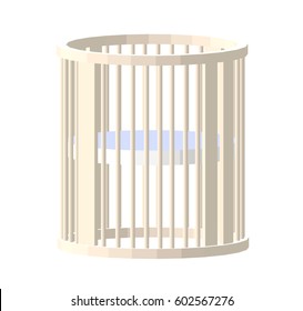 Round white cot. Baby Crib. Modern nurse design. Vector illustration eps 10 isolated