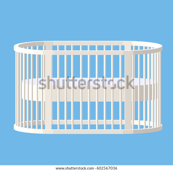 Round White Cot Baby Crib Modern Stock Vector Royalty Free 602567036