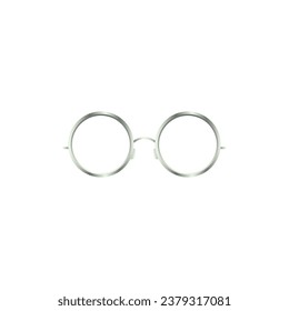 Gafas de sol de elegancia blanca redonda. Accesorio transparente para proteger los ojos del sol con lentes elegantes y marcos vectoriales plásticos