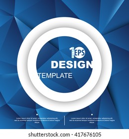 round white frame over geometric triangular polygon. eps10 vector
