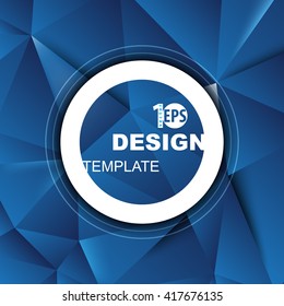 round white frame over geometric triangular polygon. eps10 vector