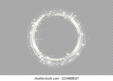 Round white light shiny with sparkles, Suitable for product advertising, product design, and other. Vector Illustration